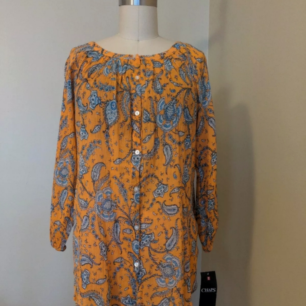 NEW Chaps Paisley Blouse